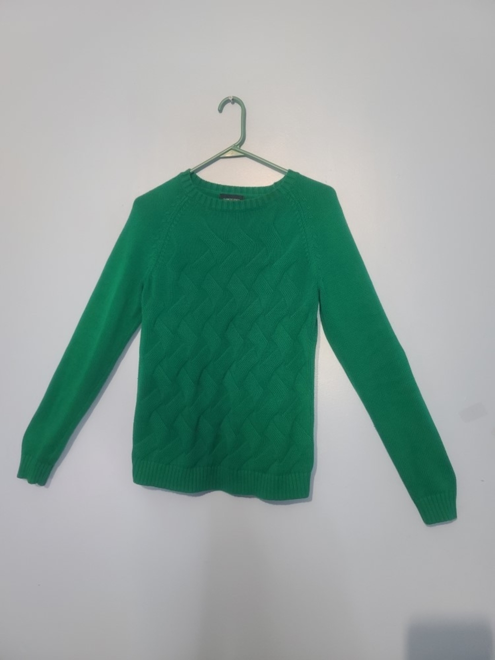 Lands' End Emerald Cable Crewneck Sweater - Women